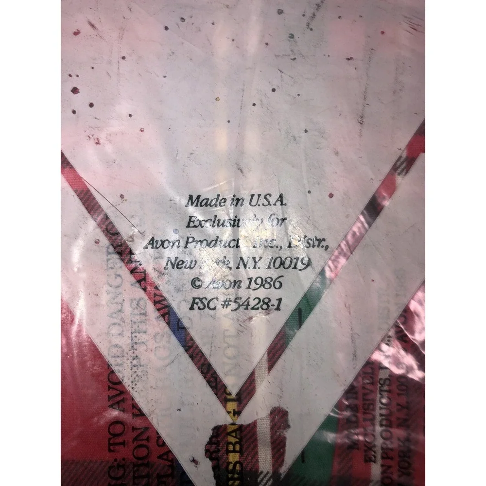 Vintage‎ Avon Apron Tartan Red Green Plaid Full Bib Christmas Ruffle 1986 NEW